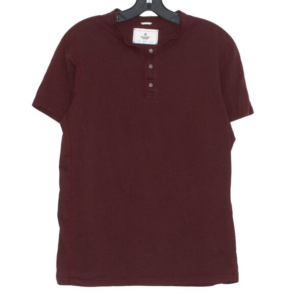 Reigning Champ Shirt Henley Minimalist Preppy Streetwear Casual Maroon Small - Picture 1 of 9